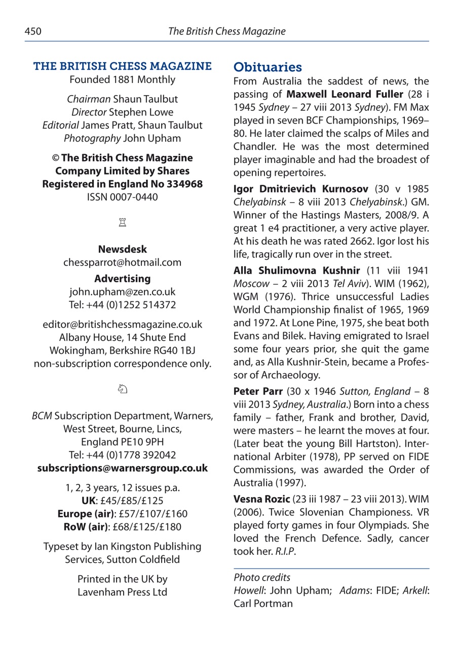 British Chess Magazine Preview Pages