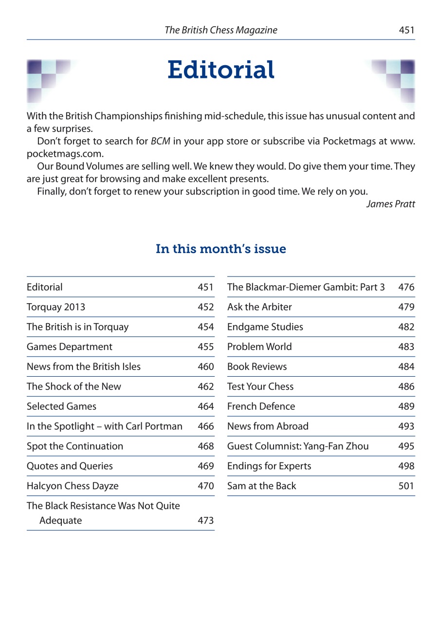 British Chess Magazine Preview Pages
