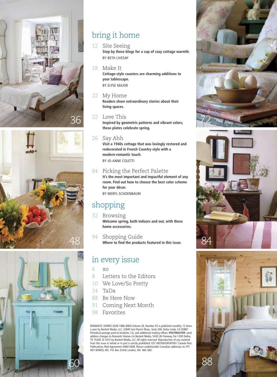 Romantic Homes Preview Pages