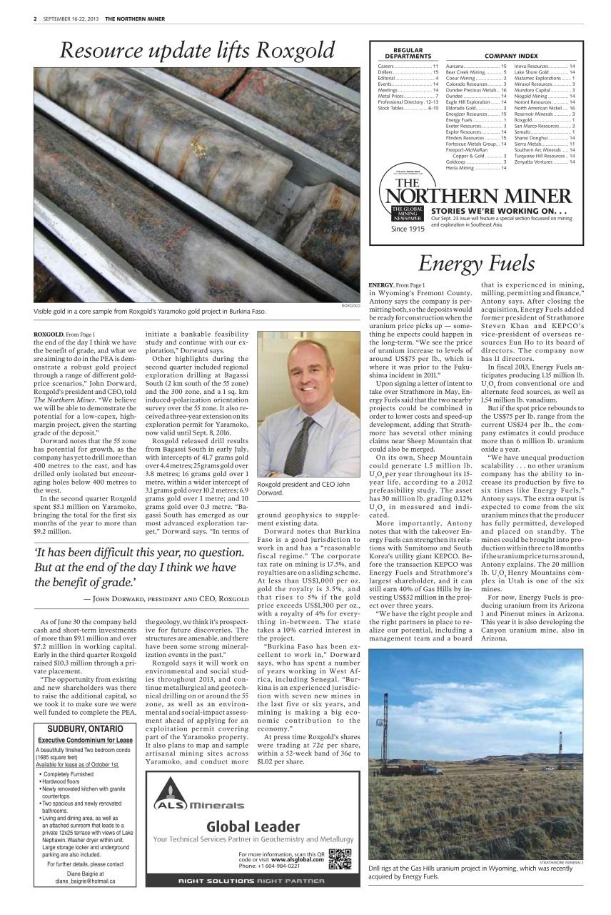 The Northern Miner Preview Pages