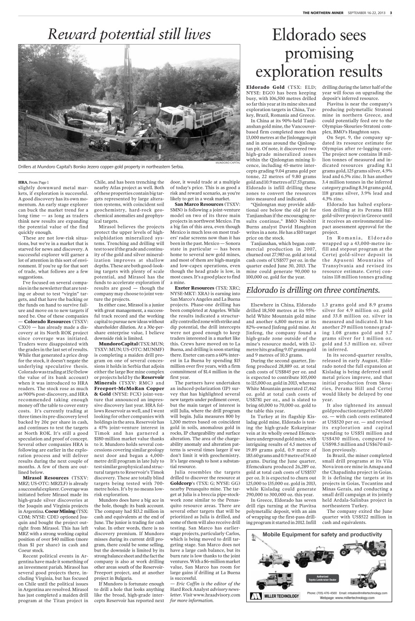 The Northern Miner Preview Pages