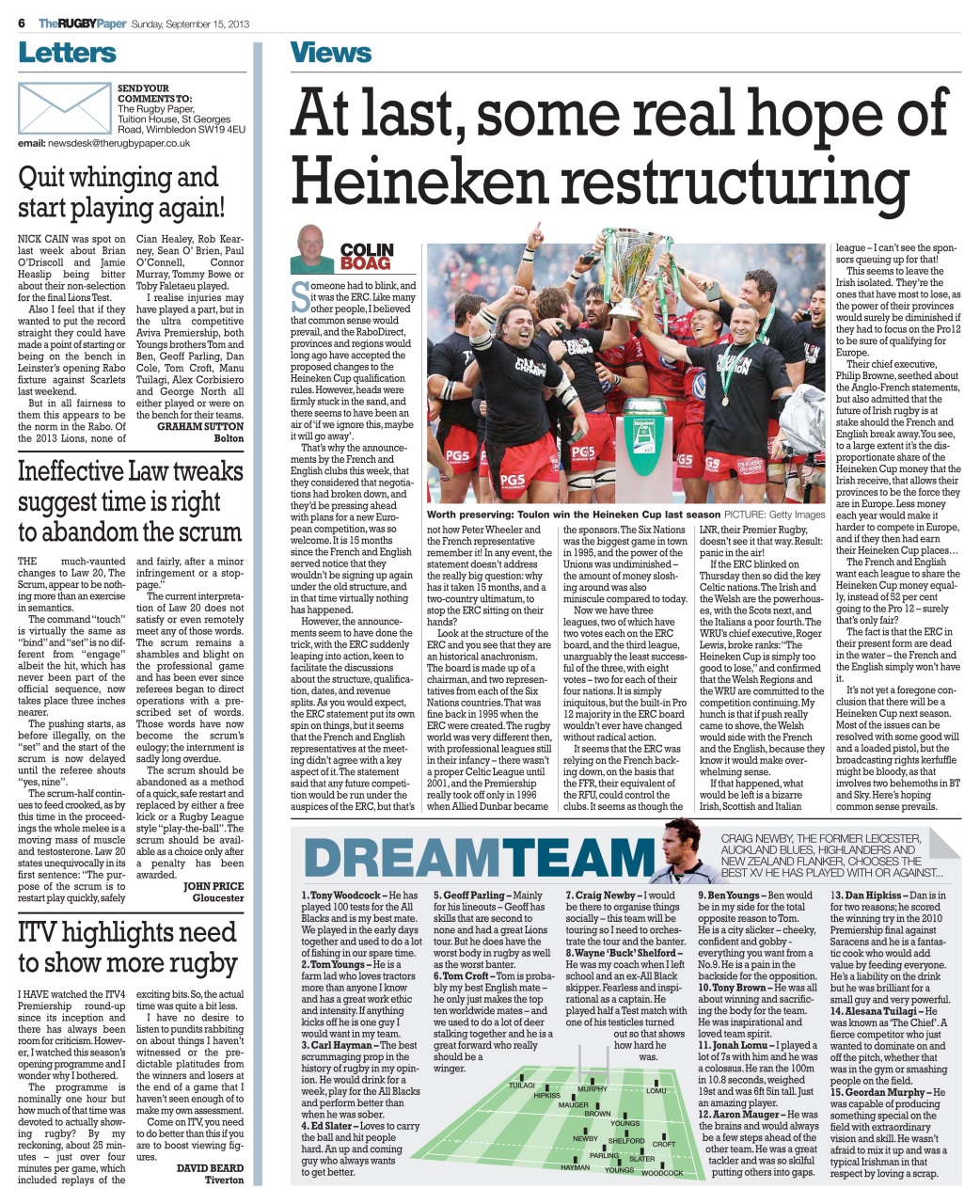 The Rugby Paper Preview Pages