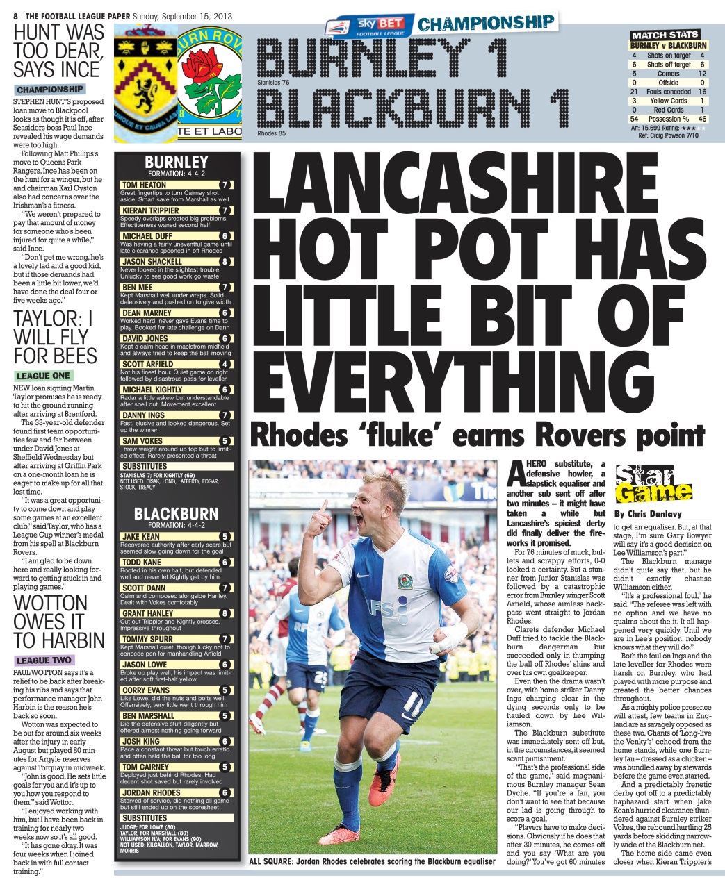 The Football League Paper Preview Pages