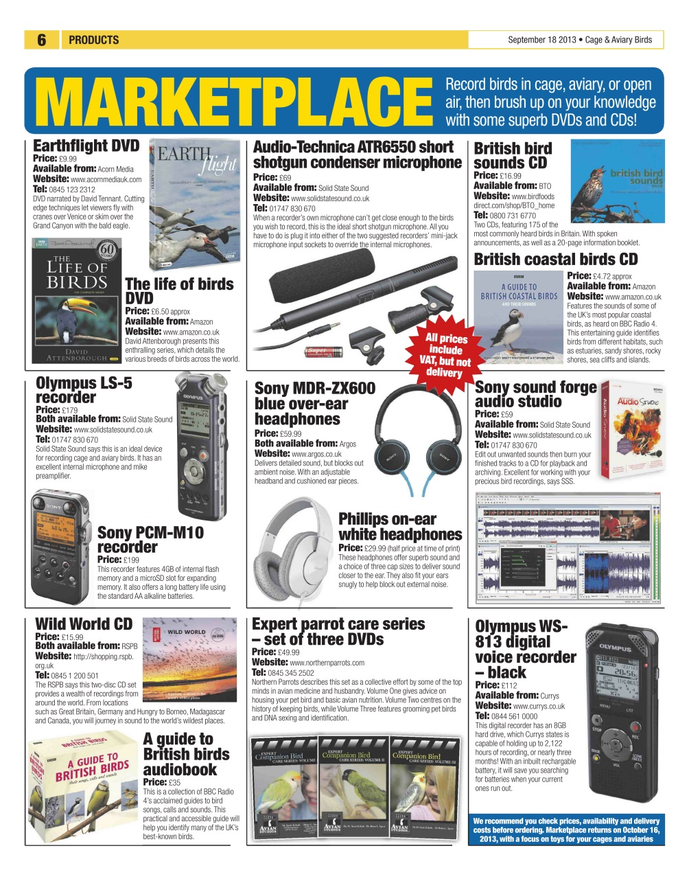 Cage & Aviary Birds Preview Pages