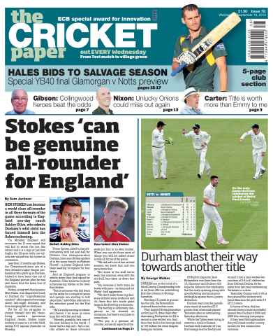 The Cricket Paper issue Wednesday 18th September 2013
