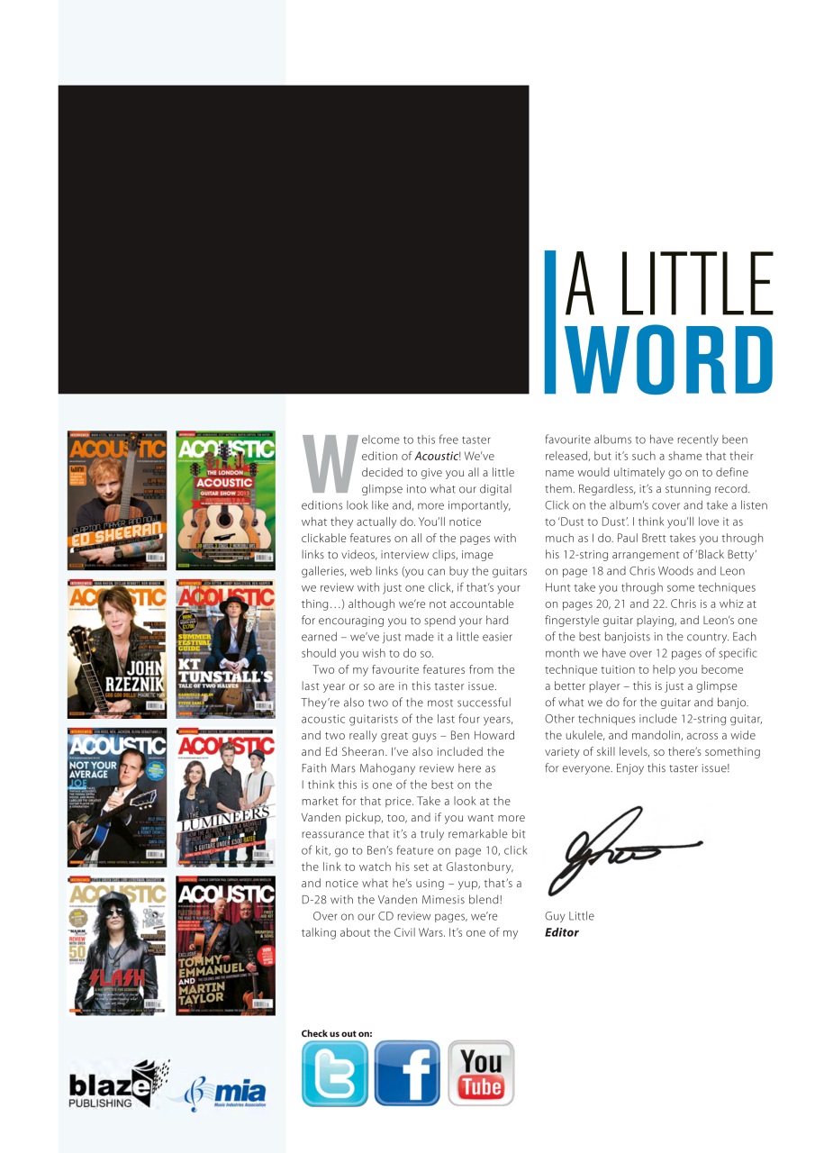 Acoustic Preview Pages