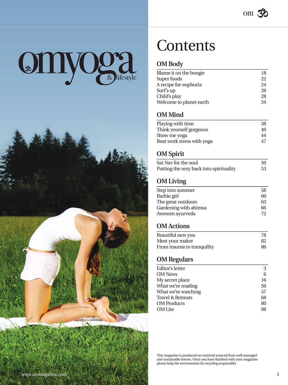OM Yoga Magazine Preview Pages