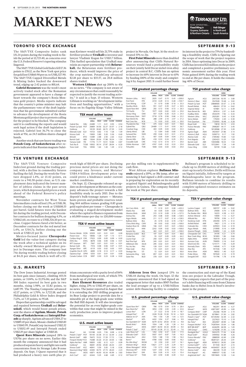 The Northern Miner Preview Pages