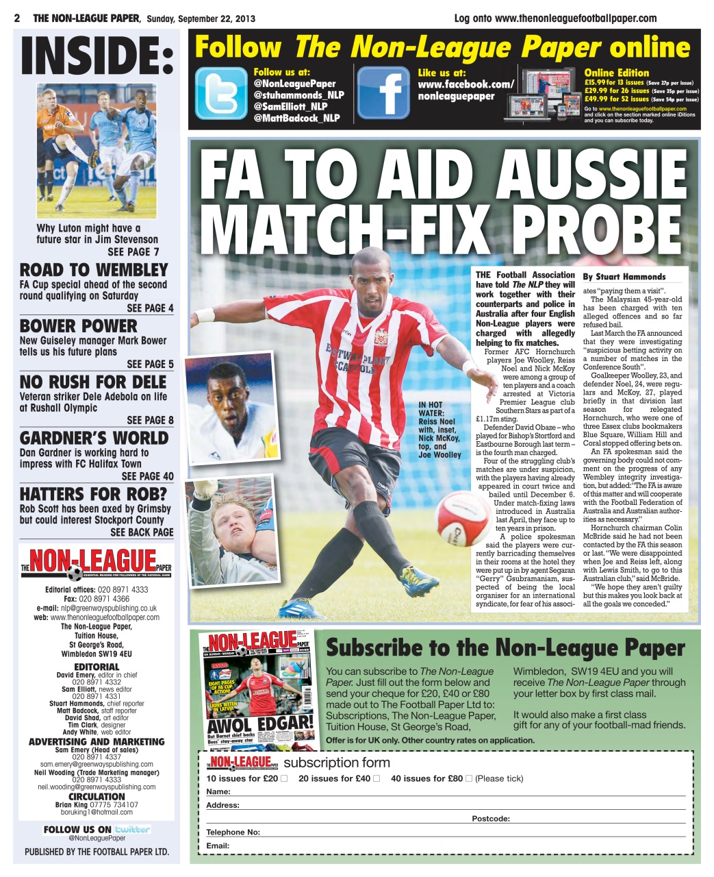 The Non-League Football Paper Preview Pages