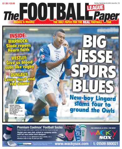 The Football League Paper issue Sunday 22nd September 2013