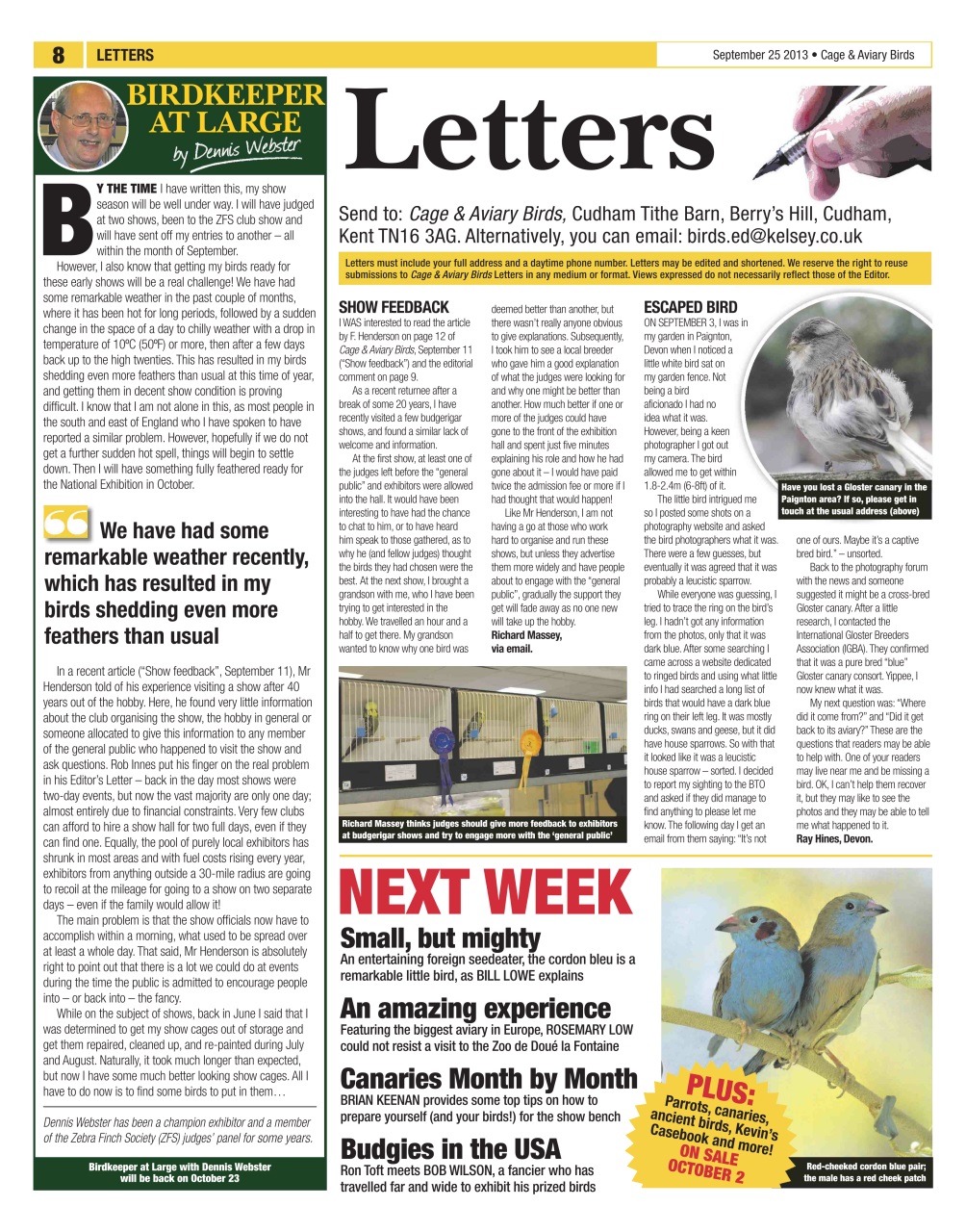 Cage & Aviary Birds Preview Pages