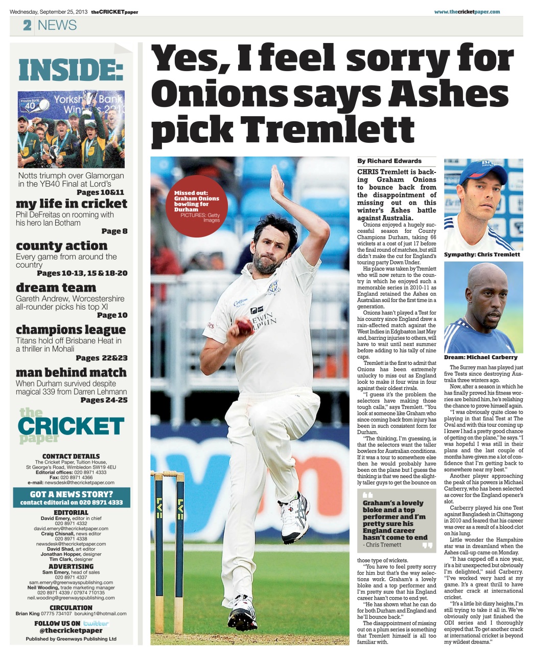 The Cricket Paper Preview Pages