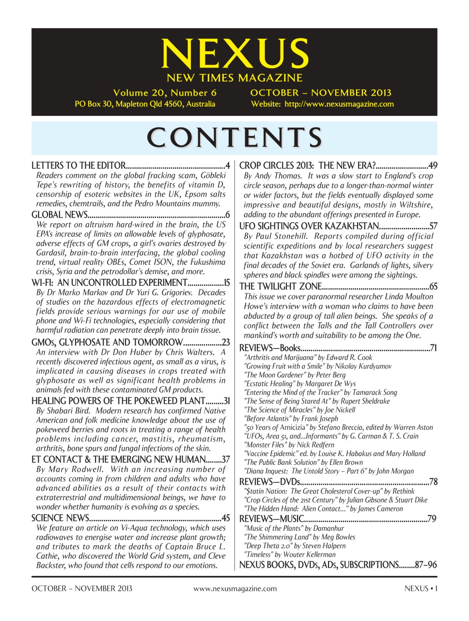 Nexus Magazine Preview Pages