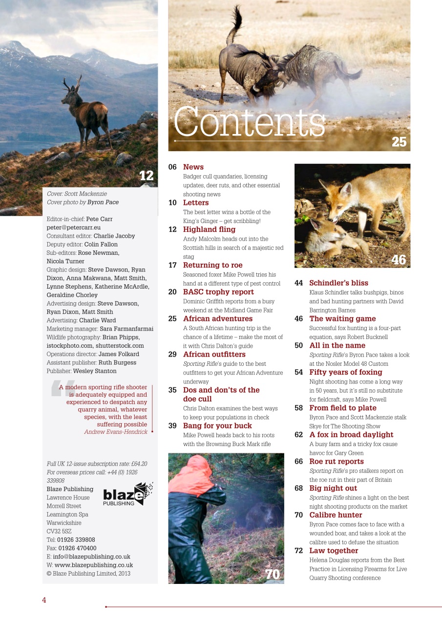 Sporting Rifle Preview Pages