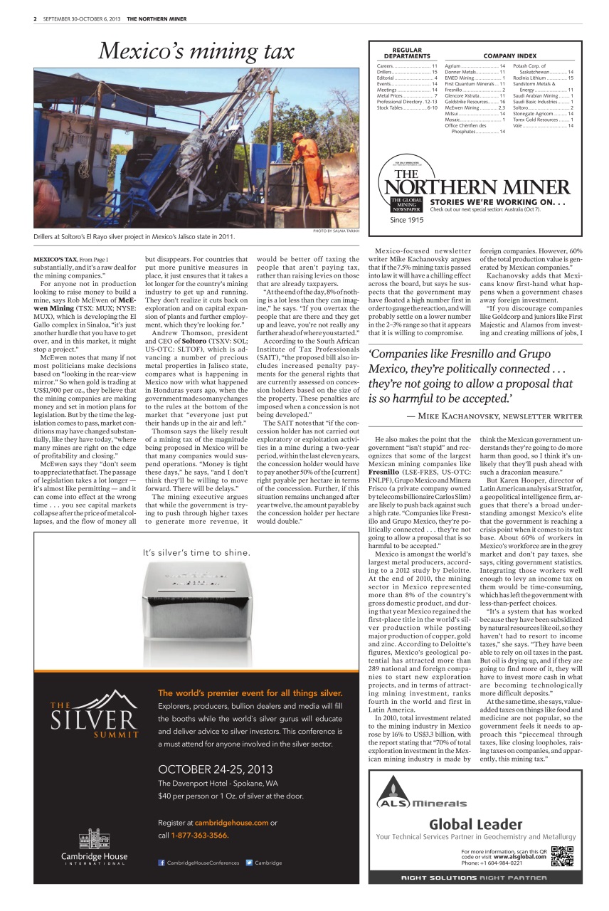 The Northern Miner Preview Pages