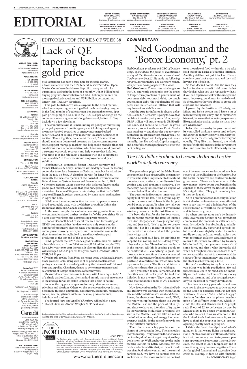 The Northern Miner Preview Pages