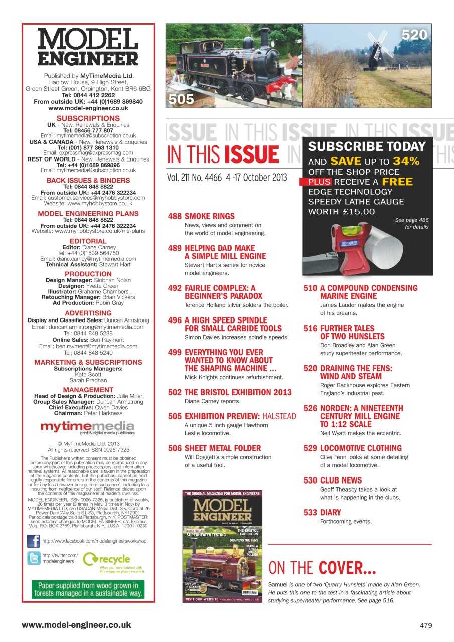 Model Engineer Preview Pages