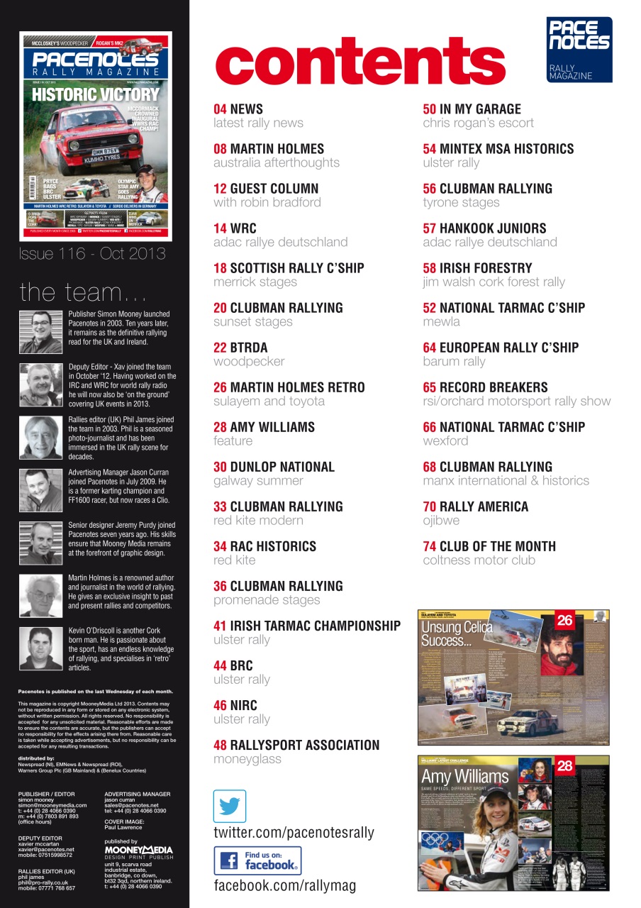 Pacenotes Rally magazine Preview Pages