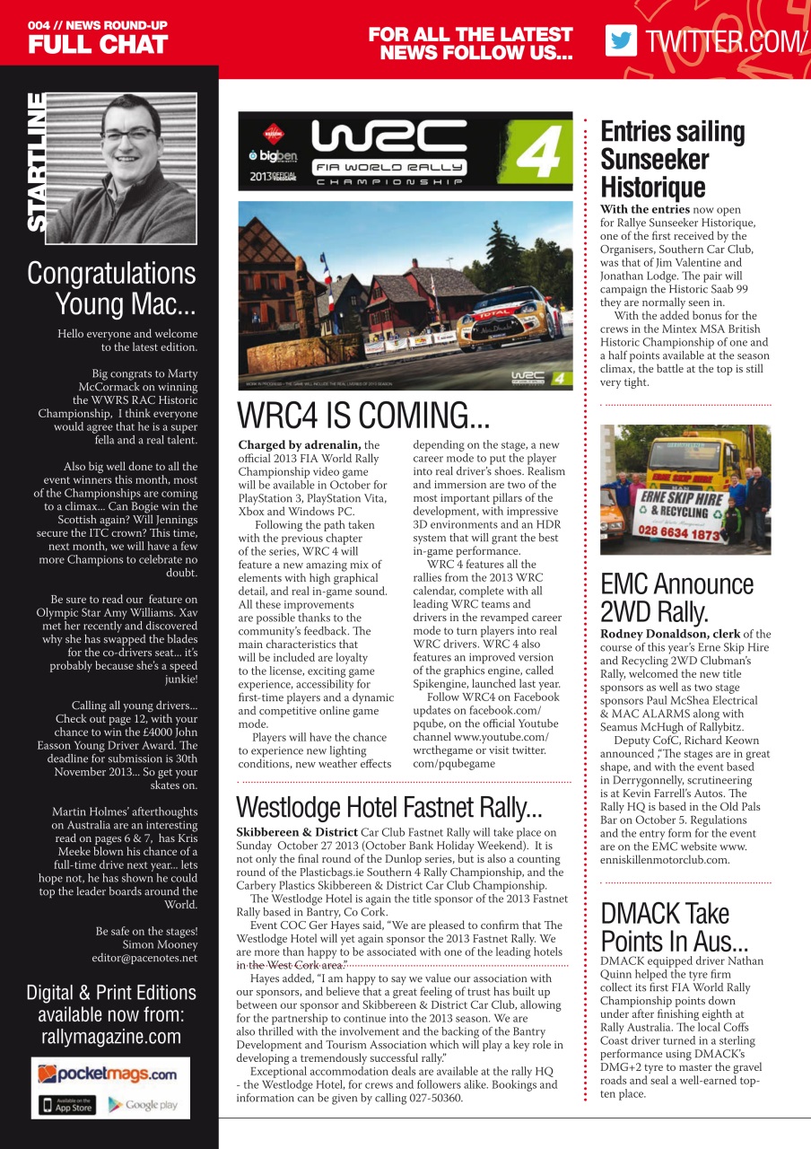 Pacenotes Rally magazine Preview Pages