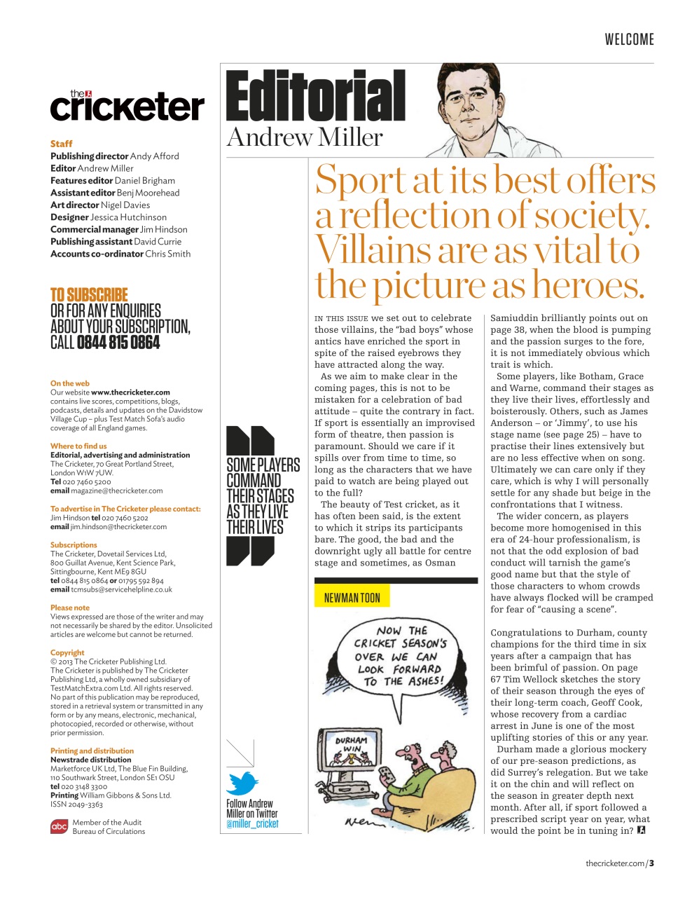 The Cricketer Magazine Preview Pages