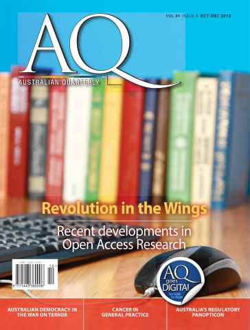 AQ: Australian Quarterly issue AQ: Australian Quarterly 84.4