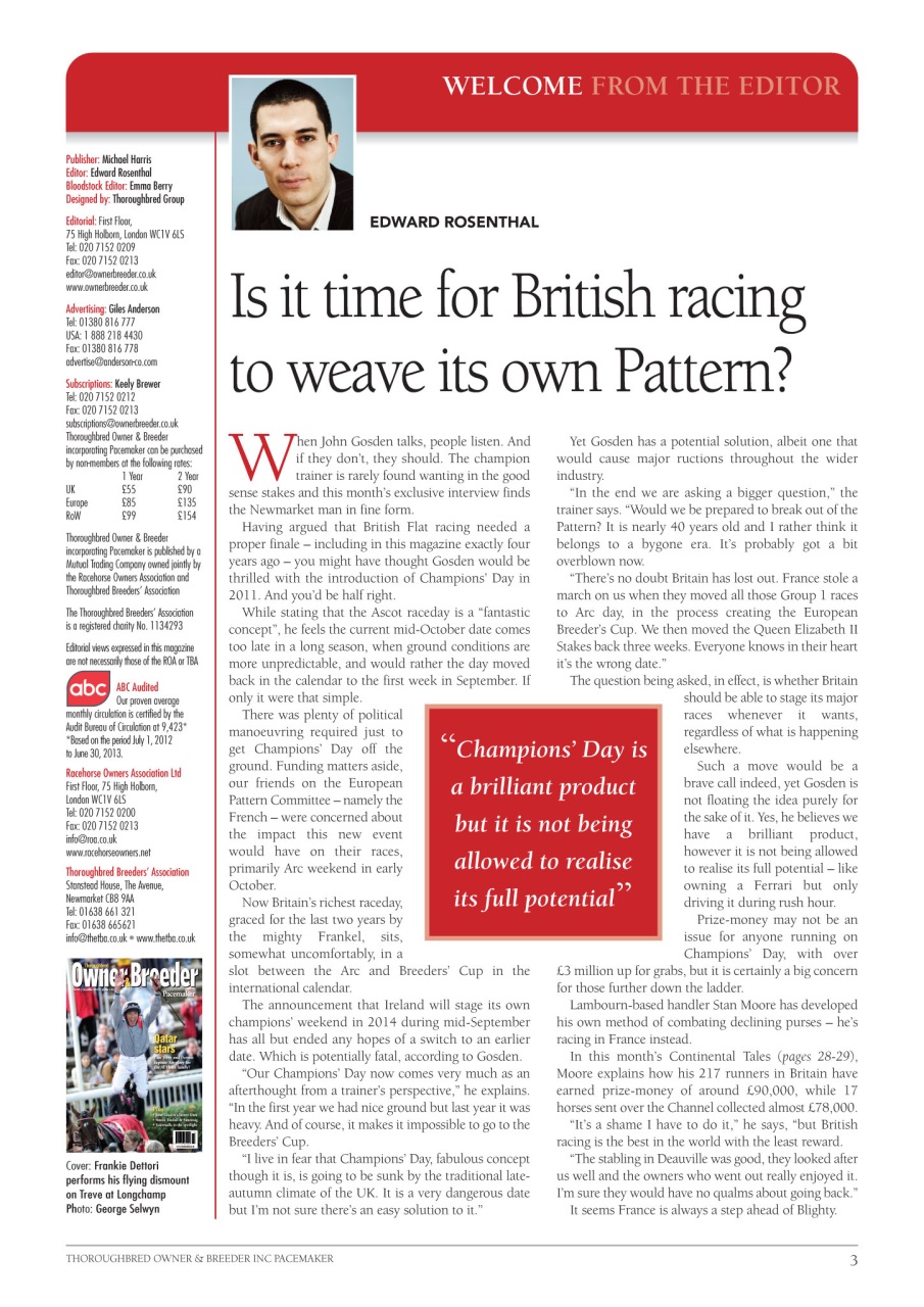 The Owner Breeder Preview Pages