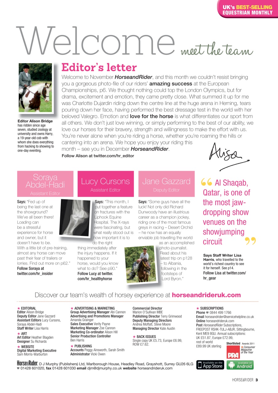 Horse&Rider Magazine - UK equestrian magazine for Horse and Rider Preview Pages
