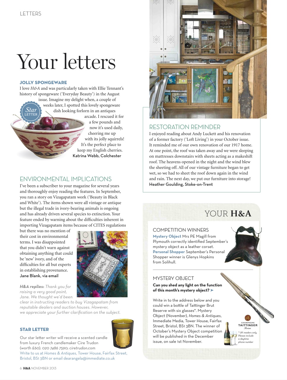 Homes & Antiques Magazine Preview Pages