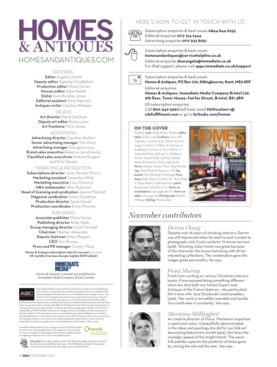 Homes & Antiques Magazine Preview Pages