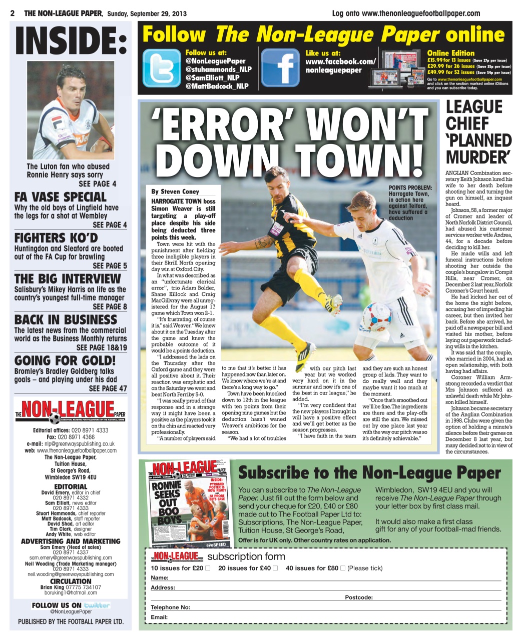 The Non-League Football Paper Preview Pages