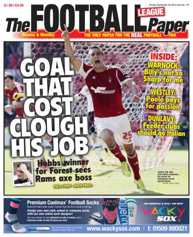 The Football League Paper issue Sunday 29th September 2013