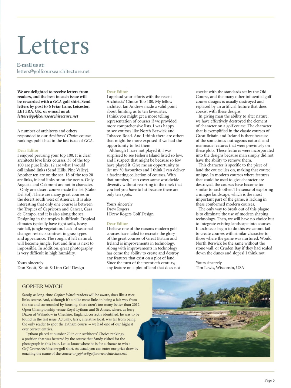 Golf Course Architecture Preview Pages