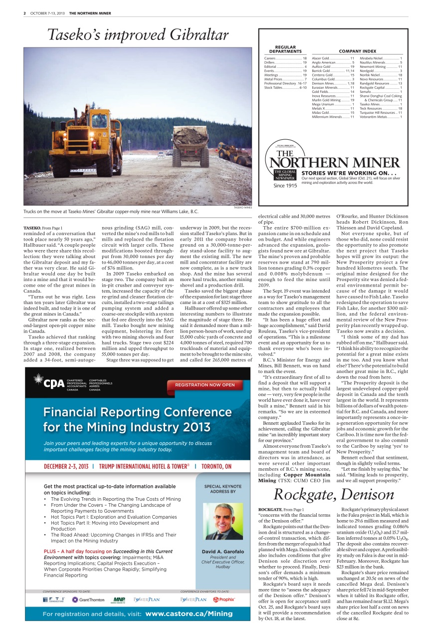 The Northern Miner Preview Pages