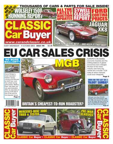 Classic Car Buyer issue No.198 EU car sales crisis