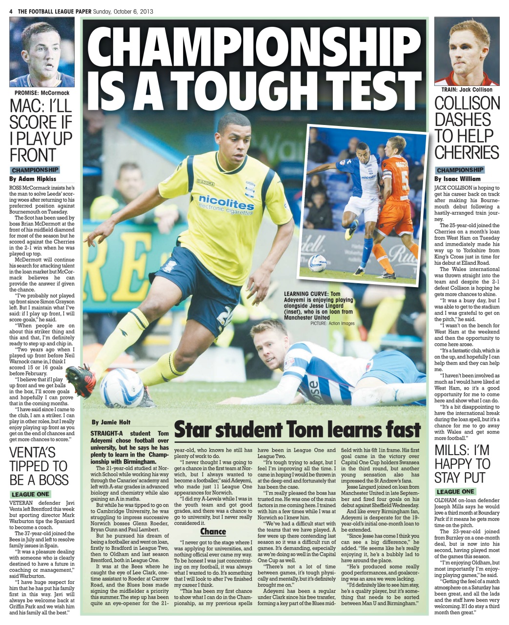 The Football League Paper Preview Pages