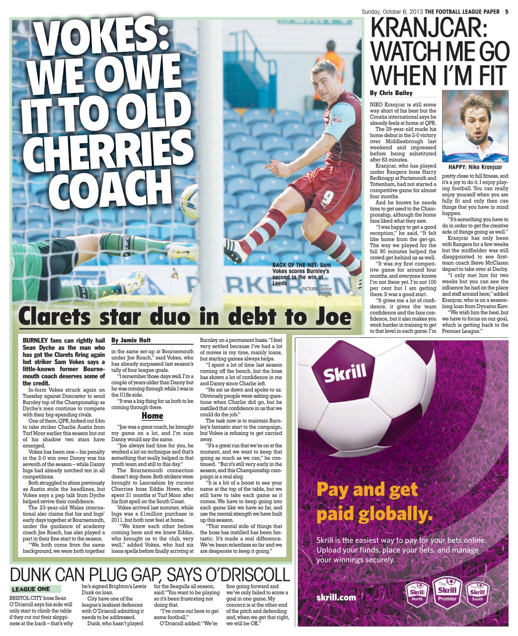 The Football League Paper Preview Pages
