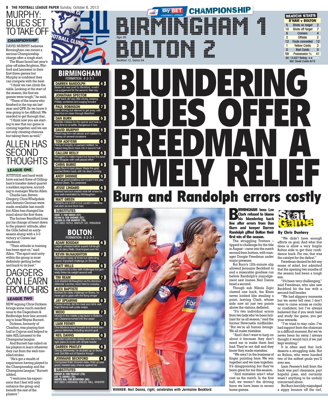 The Football League Paper Preview Pages
