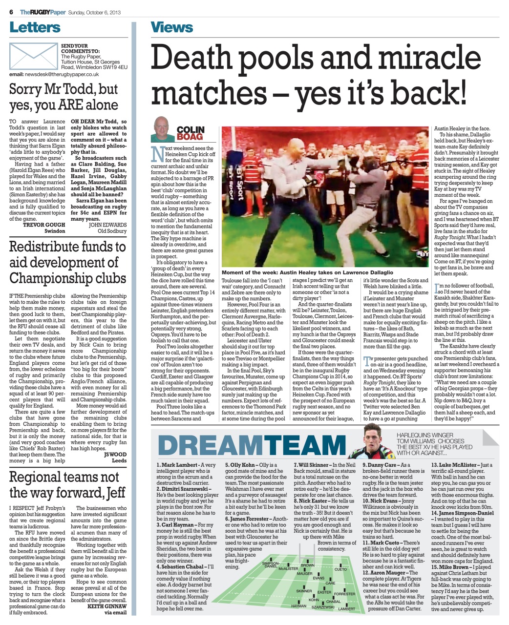The Rugby Paper Preview Pages