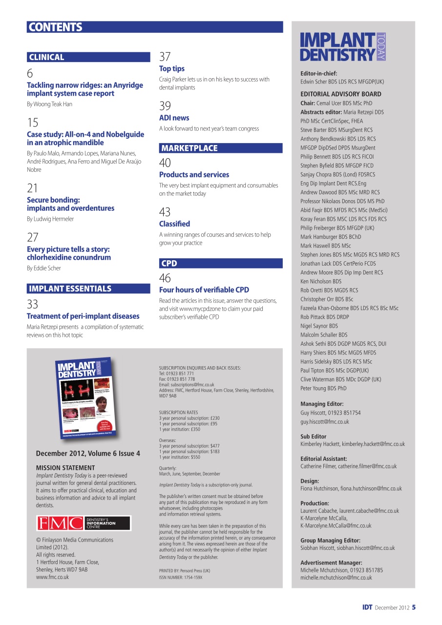IDT – Implant Dentistry Today Preview Pages