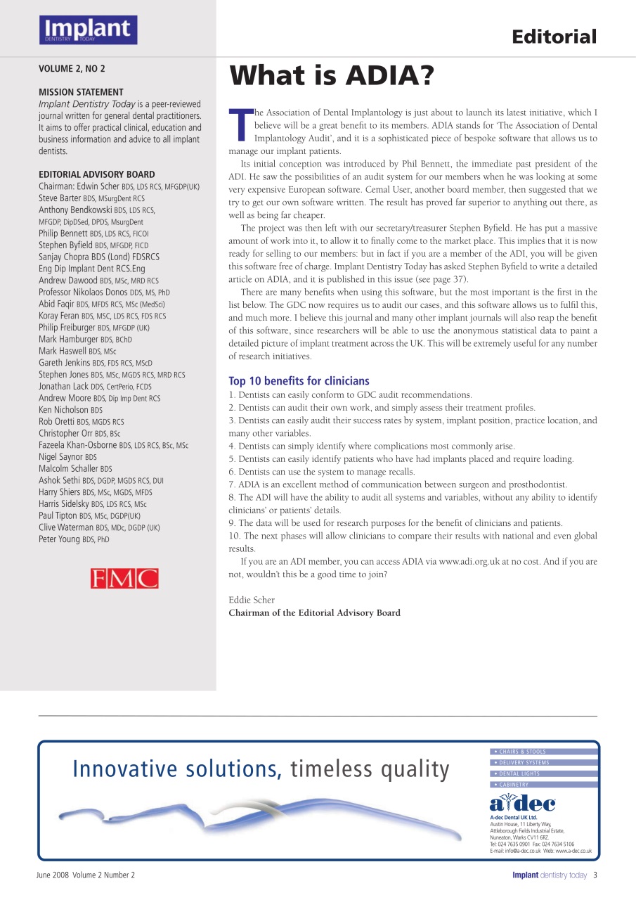 IDT – Implant Dentistry Today Preview Pages