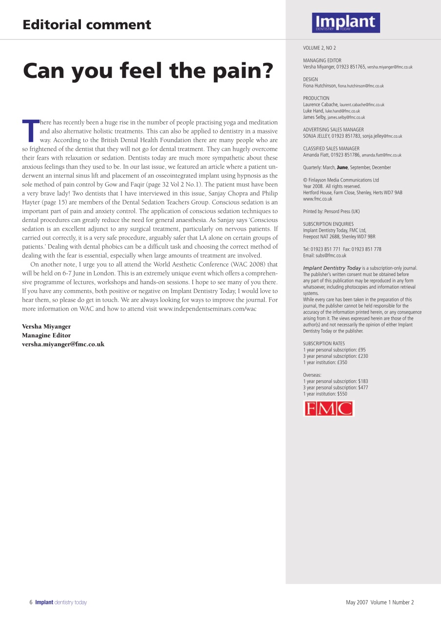 IDT – Implant Dentistry Today Preview Pages