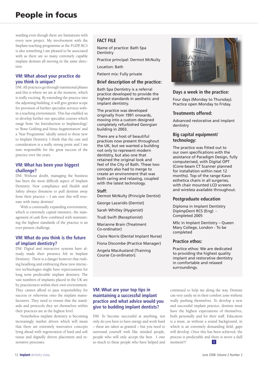 IDT – Implant Dentistry Today Preview Pages