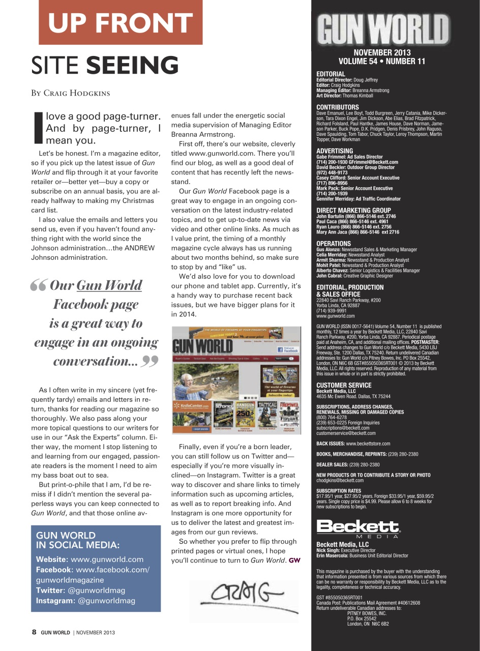 Gun World Preview Pages
