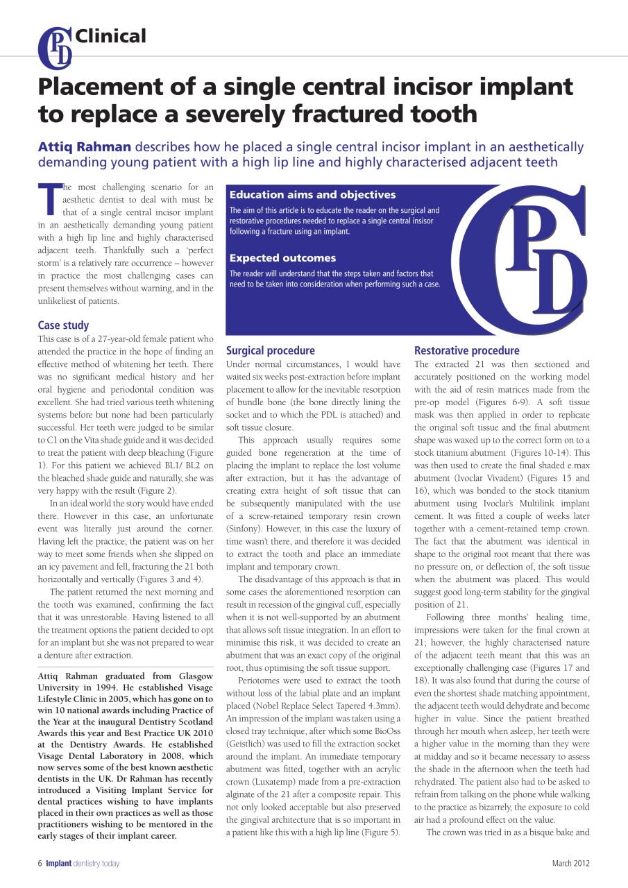 IDT – Implant Dentistry Today Preview Pages