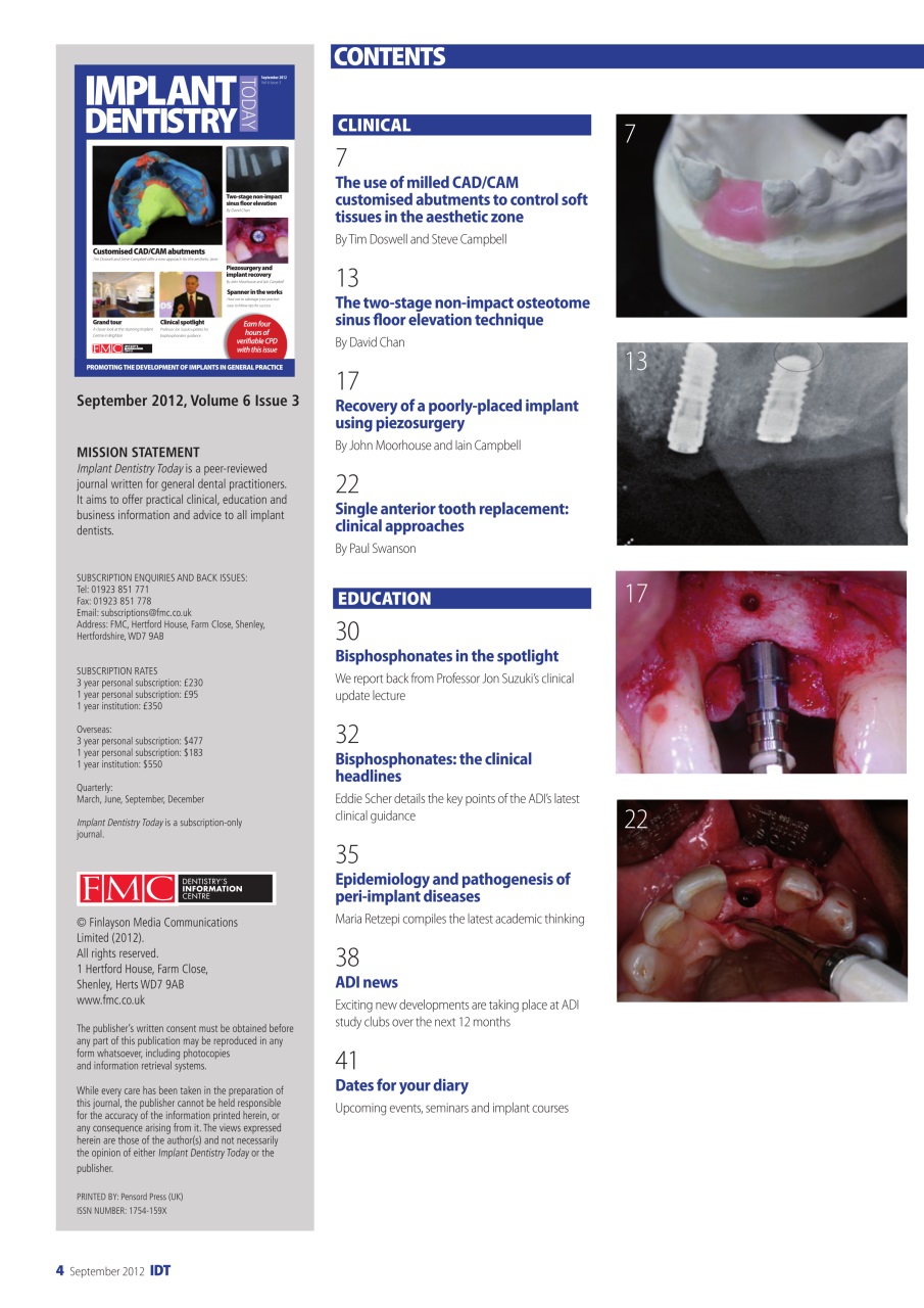 IDT – Implant Dentistry Today Preview Pages