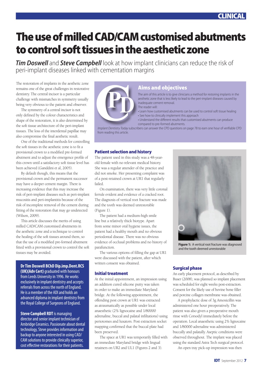IDT – Implant Dentistry Today Preview Pages