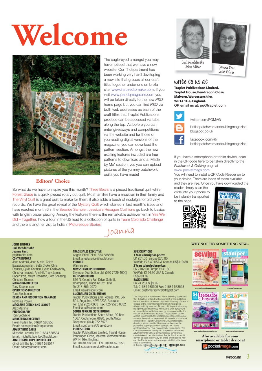 Patchwork and Quilting Preview Pages