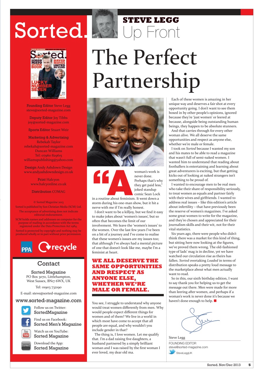 Sorted Magazine – The men's mag with morals Preview Pages