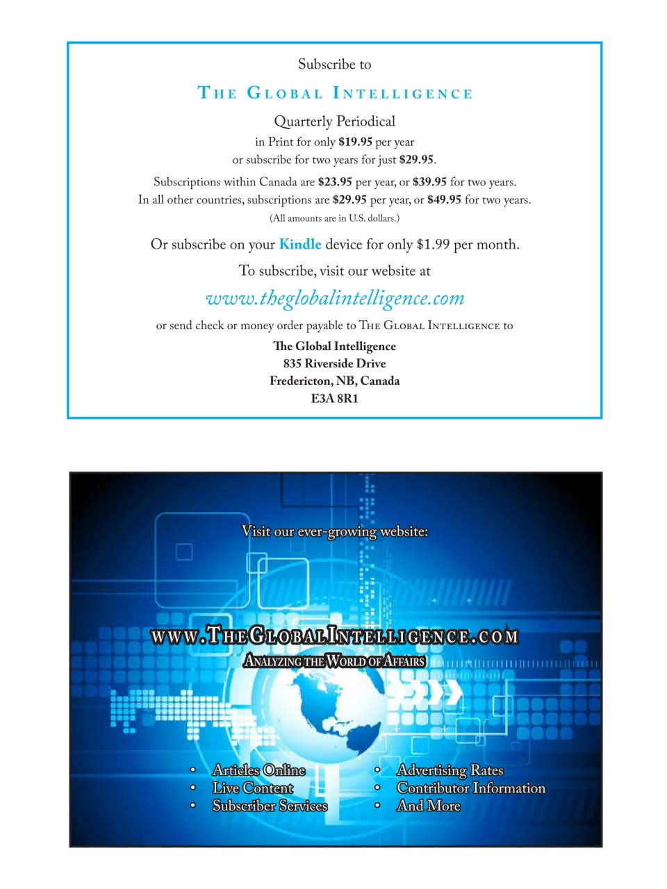 The Global Intelligence Preview Pages