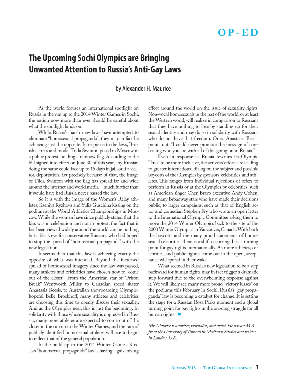 The Global Intelligence Preview Pages